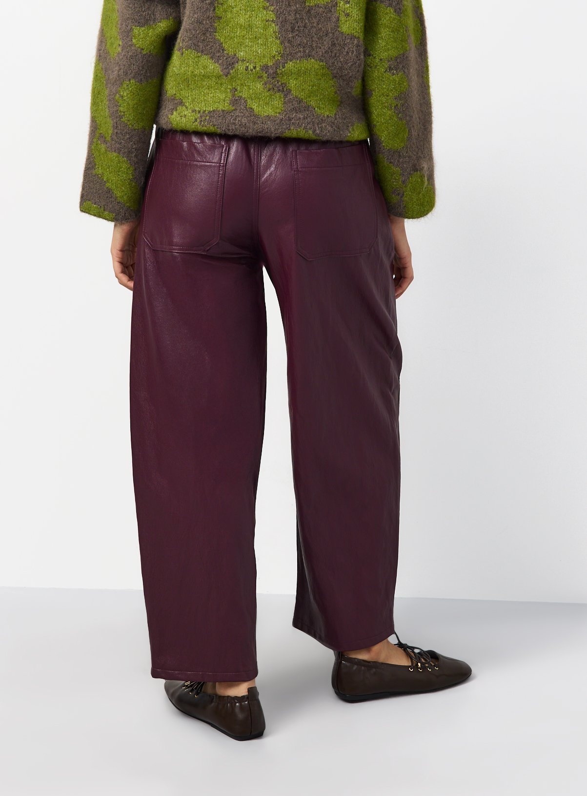 Relaxed Barrel Pull On Pu Trousers 14 - Image 4 thumbnail